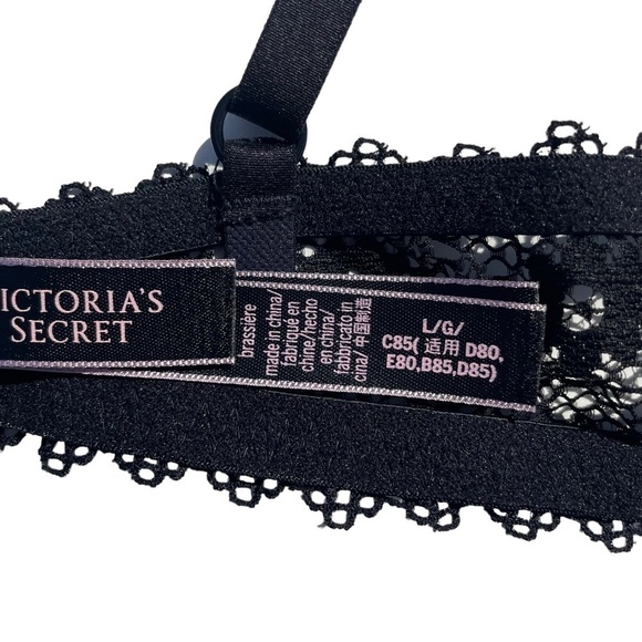Victoria’s Secret bralette black lace underwire unpadded large - Picture 7 of 8